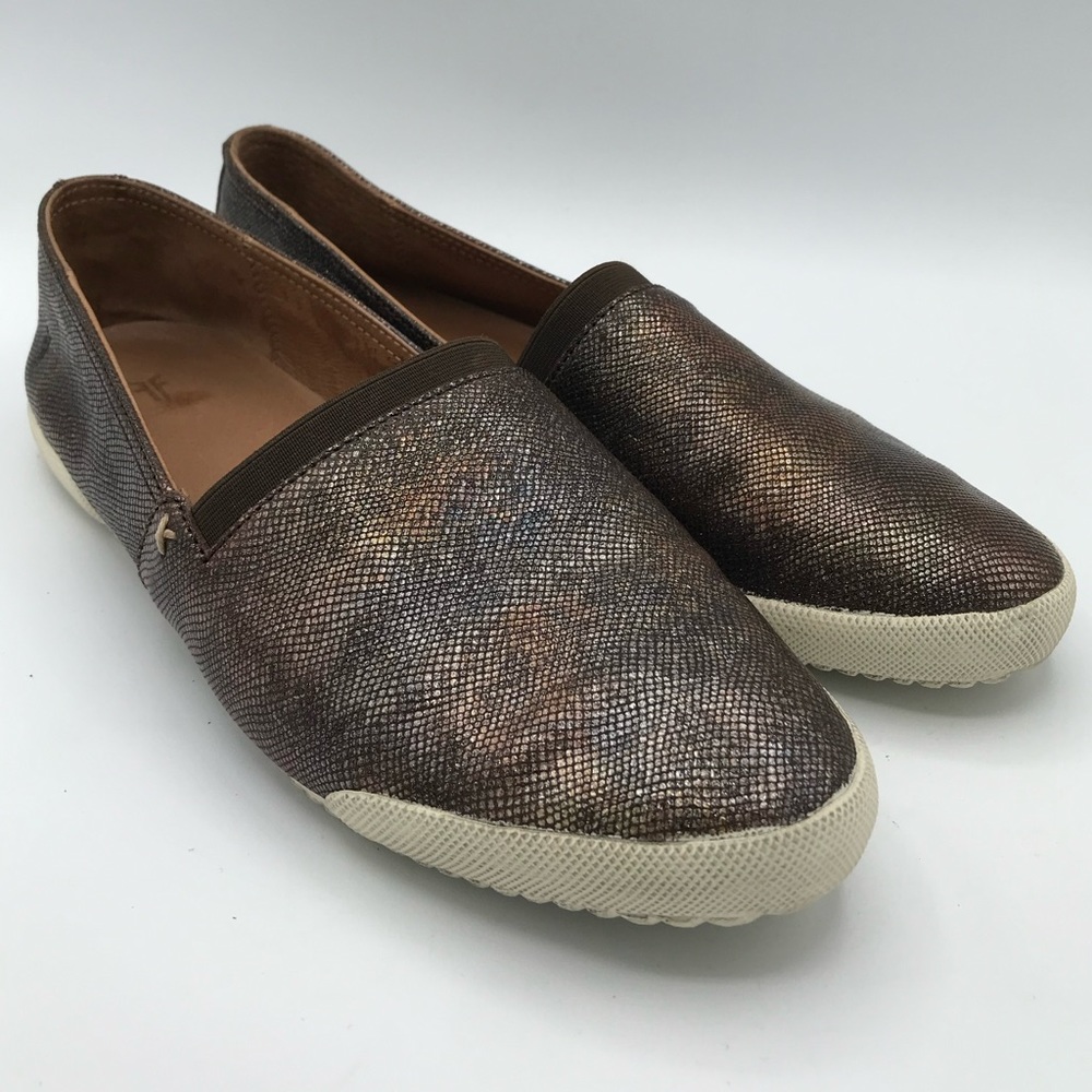 FRYE MELANIE Multi Metallic Leather Slip-on Shoes Women’s Sz 10 Flats Casual EUC